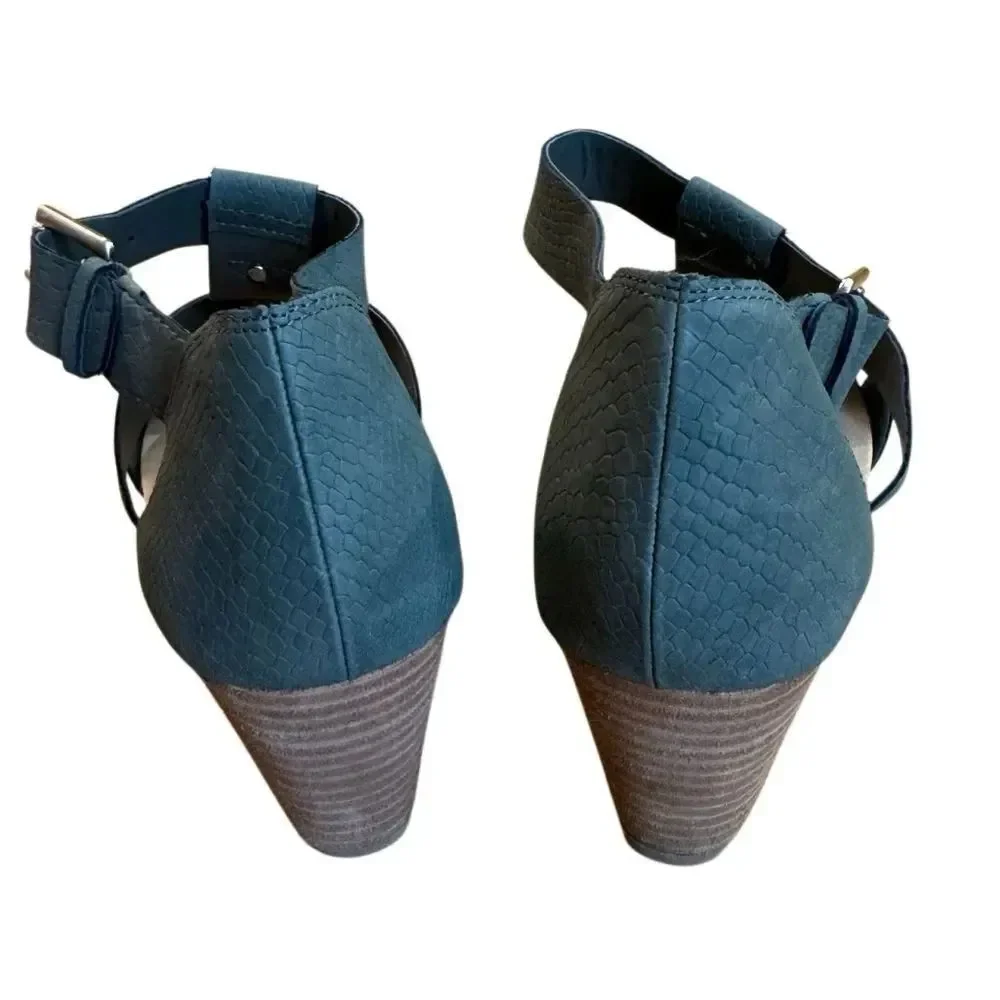 Dr. Scholl's Women’s Wedge Barton Green Snake Pattern Sandals Size
